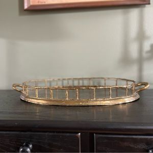 faux bamboo brass tray